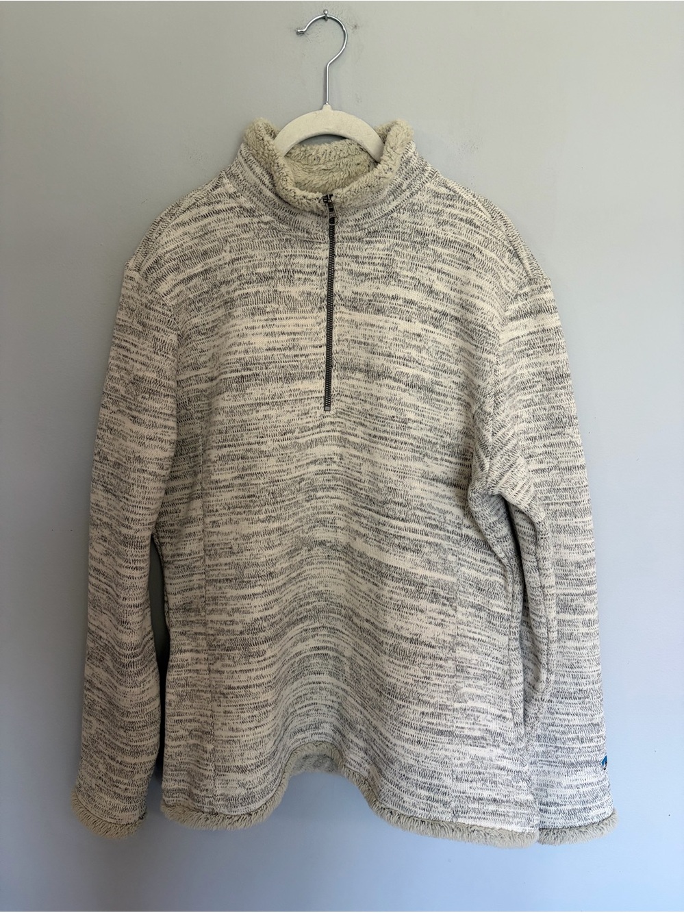 KUHL Fleece Sweatshirt Women’s Sz XL Gray Alaska 1/4 Zip Pullover Logo Sweater